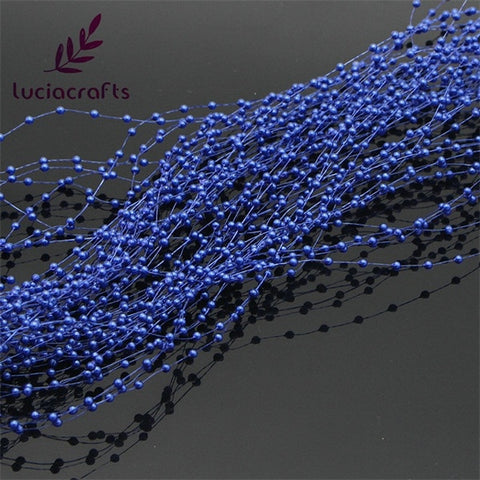 Lucia crafts 1.2m Plastic Artificial Pearls Beads Chain Garland Flowers Wedding Party Supply Hair decoration 10pcs C0503