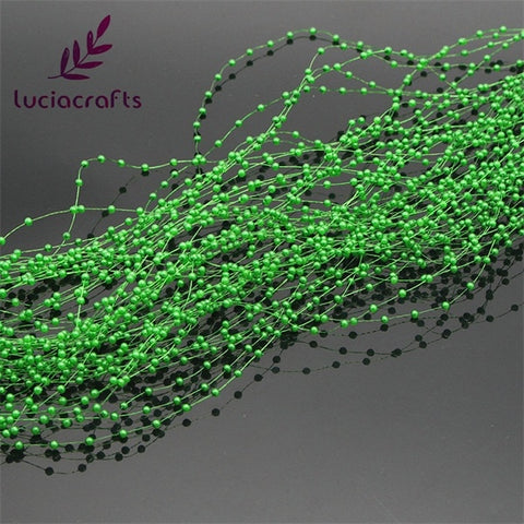 Lucia crafts 1.2m Plastic Artificial Pearls Beads Chain Garland Flowers Wedding Party Supply Hair decoration 10pcs C0503