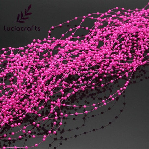 Lucia crafts 1.2m Plastic Artificial Pearls Beads Chain Garland Flowers Wedding Party Supply Hair decoration 10pcs C0503