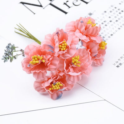 6 Pieces Wedding decorative flowers wreaths vases for home decoration new Year Christmas Garlands stamen flower for scrapbooking