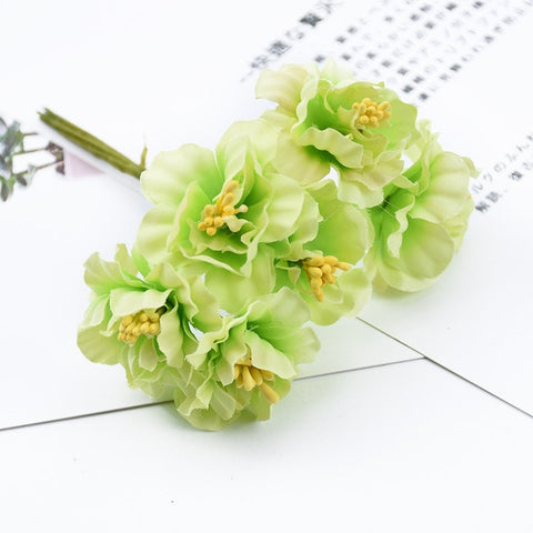 6 Pieces Wedding decorative flowers wreaths vases for home decoration new Year Christmas Garlands stamen flower for scrapbooking