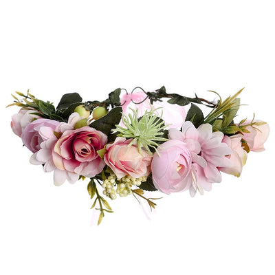 Molans 2020 Spring Bohemian Flower Crowns Beach Hawaii Floral Garland Romantic Faux Rose Wedding Wreaths New Flower Headband