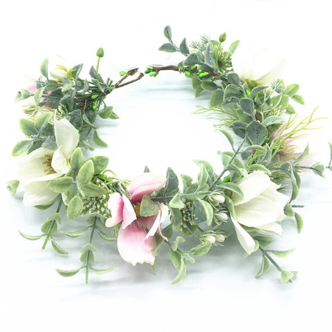 Camélia fleur couronne couronne Festival bandeau femmes cheveux accessoires coiffure fille guirlande florale mariage Floral chapeaux