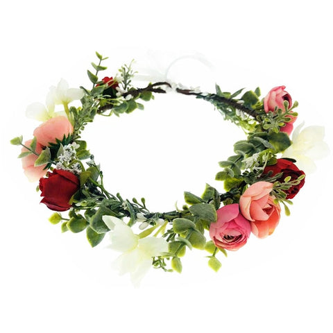 Camélia fleur couronne couronne Festival bandeau femmes cheveux accessoires coiffure fille guirlande florale mariage Floral chapeaux