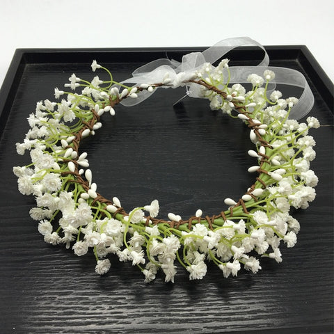 Respirant blanc fleur couronnes diadèmes bandeaux romantique doux Gardland femmes mariage cheveux accessoires pour mariée demoiselles d'honneur