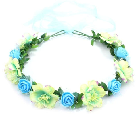 6 couleurs adultes enfants irrégulier Faux Rose fleur bandeau fleur filles mariée mariage dégradé couleur couronne couronne maille casque