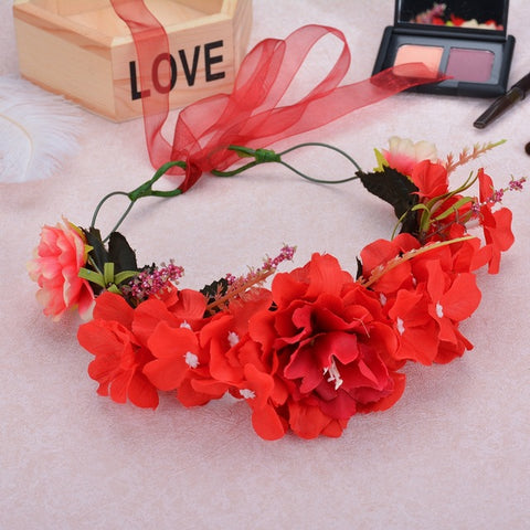 Flower Girl Crown Wedding Boho Headpiece Headband Hair Wreath