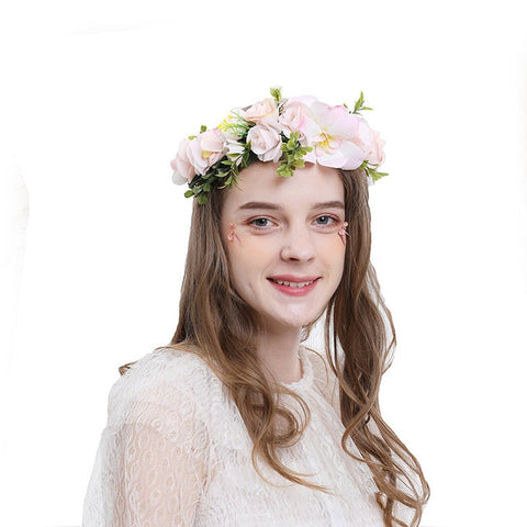 Flower Girl Crown Wedding Boho Headpiece Headband Hair Wreath