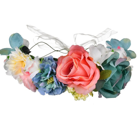 Flower Girl Crown Wedding Boho Headpiece Headband Hair Wreath