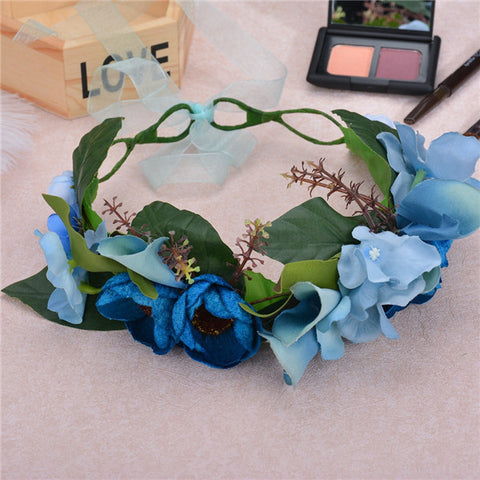 Flower Girl Crown Wedding Boho Headpiece Headband Hair Wreath