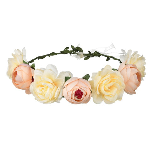 Flower Girl Crown Wedding Boho Headpiece Headband Hair Wreath