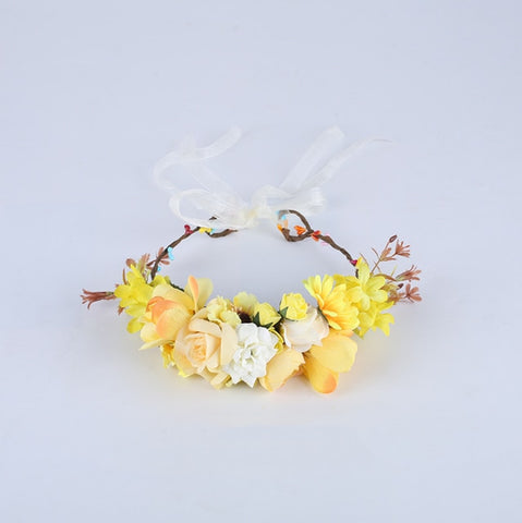 Flower Girl Crown Wedding Boho Headpiece Headband Hair Wreath