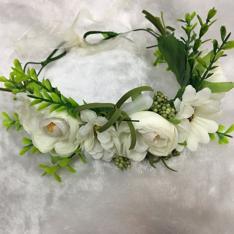 Flower Girl Crown Wedding Boho Headpiece Headband Hair Wreath