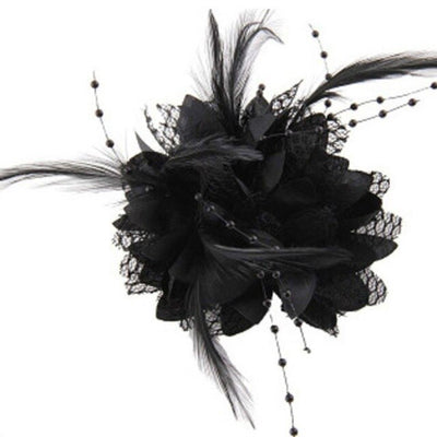 Hot Sale Flower Feather Bead Corsage Hair Clips Fascinator Bridal Hairband 8 Colors