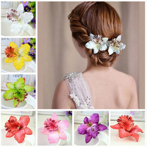 1Pc Wedding Decoration Hairwear Barrette Beach Hair Accessory Women Girl Bohemia Bridal Flower Orchid Leopard Hair Clip Hairpin