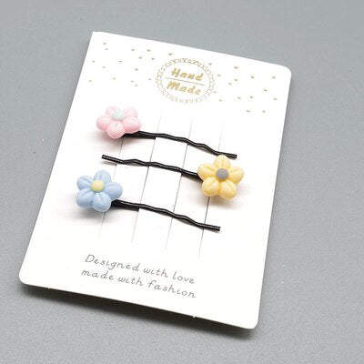 3pcs Cartoon Kids Baby Hair Accessories Cute Pattern Shaped Hairpins Lovely Hair Clips Jewelry Flower BB Girls Hair Accessories