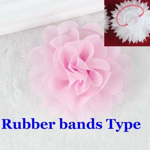 Flower Elastic Hair Ties Gum for Hair Clips Accessories hairband isnice headband for girl kids hairpins ornaments With barrette