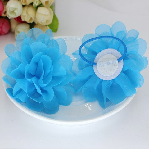 Flower Elastic Hair Ties Gum for Hair Clips Accessories hairband isnice headband for girl kids hairpins ornaments With barrette