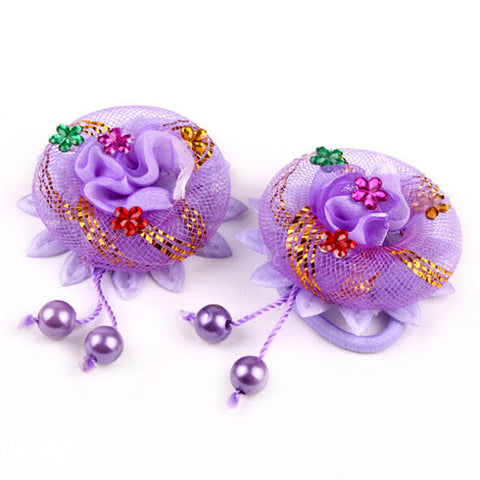 1Pcs New Scrunchies Girls Kids Cute Tulle Chiffon Lace Flowers Shape Hair Clip Headbands Hairpins Hairclip Hair Accessories