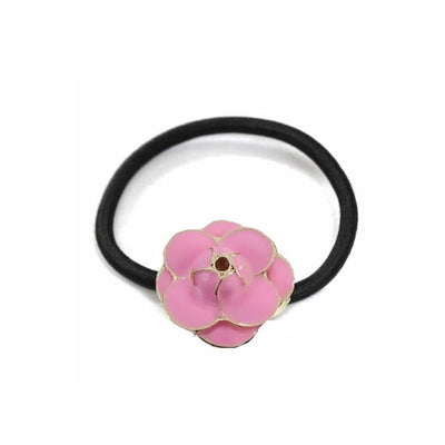 Hair Accessories Women Fashion Style Big Rose Flower Camellia Hair Bands Elastic Hair Rope Ring Hair Clip For Girls