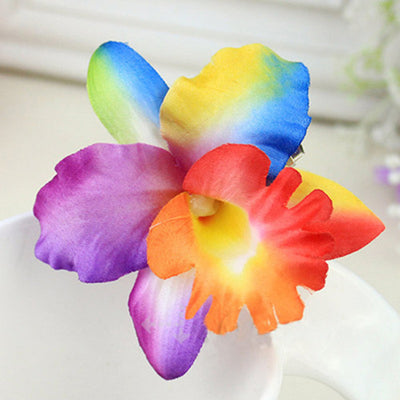 1PC Butterfly Orchid Vacation Hairpins Gift Sand beach Women Chic Flowers Hair Clips Colorful 10 Colors Handmade Barrettes New