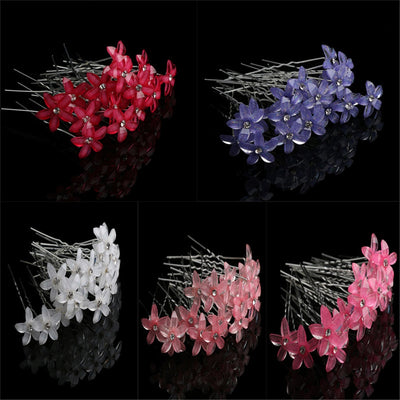 New Hot 2pcs/set Women Crystal Rhinestone Flower Hair Pins Clips Wedding Bridal Barrettes Hairpins Hair Styling Accessories