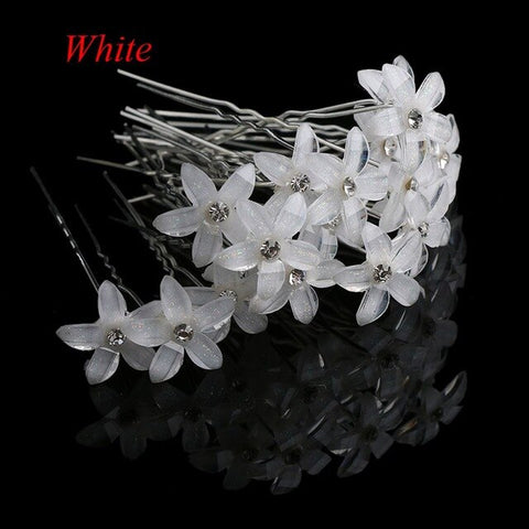 New Hot 2pcs/set Women Crystal Rhinestone Flower Hair Pins Clips Wedding Bridal Barrettes Hairpins Hair Styling Accessories