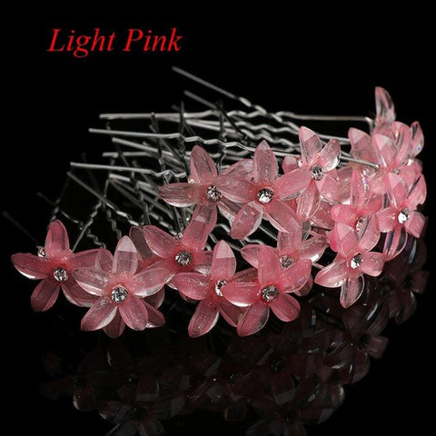 New Hot 2pcs/set Women Crystal Rhinestone Flower Hair Pins Clips Wedding Bridal Barrettes Hairpins Hair Styling Accessories