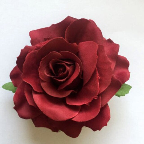 1Pc Bridal Wedding Flocking Cloth Red Rose Flower Hair Clips Diy Elegant Hairpins Beautiful Sweet Hair Accessories For Women