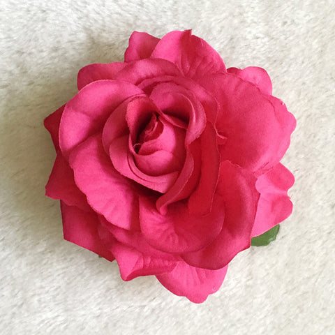 1Pc Bridal Wedding Flocking Cloth Red Rose Flower Hair Clips Diy Elegant Hairpins Beautiful Sweet Hair Accessories For Women