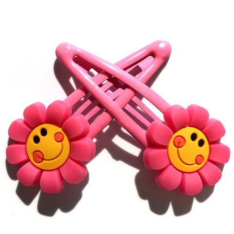 1pair/2pcs Fruit PVC Hairpins Sun Flower Hair Clips Grape Strawberry Barrettes Hair Accessories for Girls Kids Xmas Gift