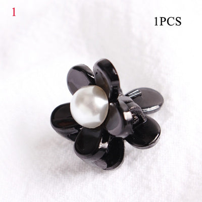 1PC Fashion Pearls Crystal Hair Claw Clips Small Flower Hairgrip Vintage Hair Clip Mini Hairpin Hair Accessories For Women