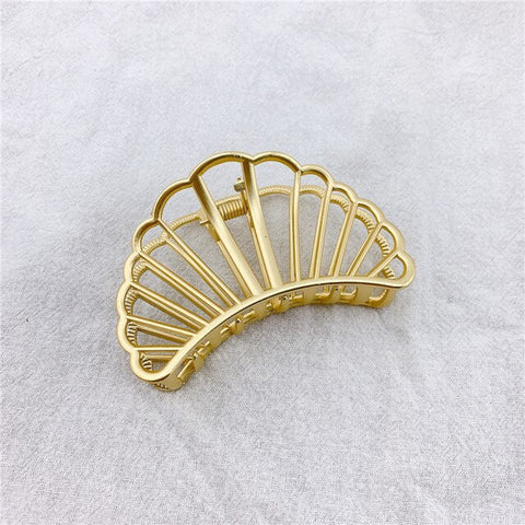Women star flower Gold Hair Claws Clip Alloy metal geometry Hair Crab Clamp Accessories pearl Hairpin Hairgrip Barrette headwear