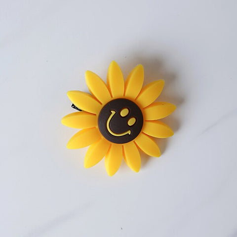 Sunflower Hair Accessories Flower Hair Clips Hair Bands Cute Smiley Rubber Bands Hairpins Fashion Headbands Women Girls Headwear
