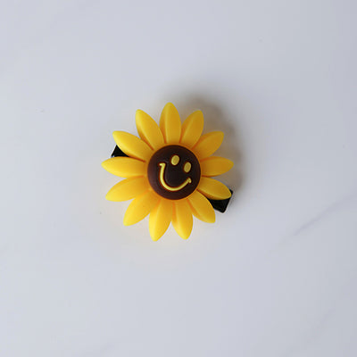 Sunflower Hair Accessories Flower Hair Clips Hair Bands Cute Smiley Rubber Bands Hairpins Fashion Headbands Women Girls Headwear