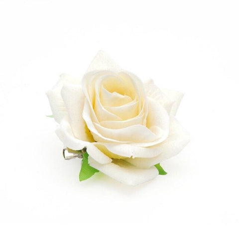 Women Velvet Cloth Rose Hair Clip Simulation Artificial Flower Corsage Brooch Pin Wedding Party Flamenco Dancer Hair Accessories
