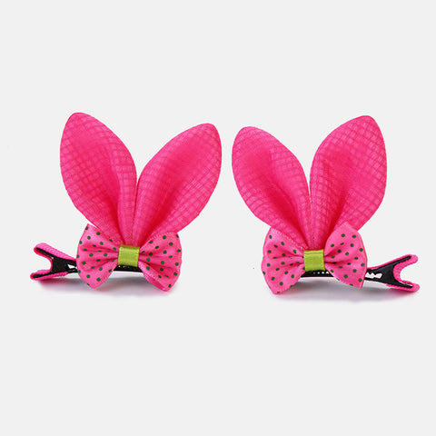 2pcs/set Shiny Sequin Pretty Hair Clips For Girls Rainbow Flower Glitter Cat Ears Bunny Barrette Hair Accessories Headwear Girls