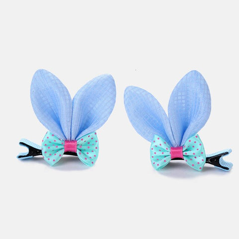 2pcs/set Shiny Sequin Pretty Hair Clips For Girls Rainbow Flower Glitter Cat Ears Bunny Barrette Hair Accessories Headwear Girls