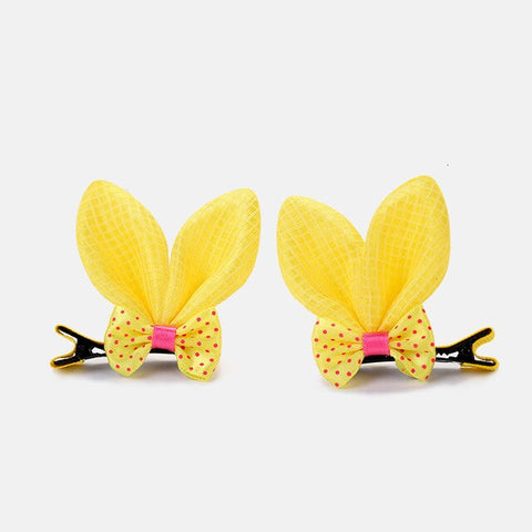 2pcs/set Shiny Sequin Pretty Hair Clips For Girls Rainbow Flower Glitter Cat Ears Bunny Barrette Hair Accessories Headwear Girls