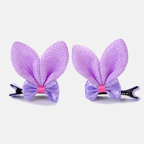 2pcs/set Shiny Sequin Pretty Hair Clips For Girls Rainbow Flower Glitter Cat Ears Bunny Barrette Hair Accessories Headwear Girls