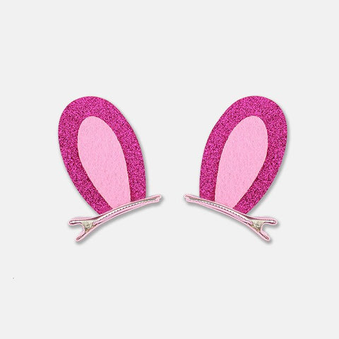 2pcs/set Shiny Sequin Pretty Hair Clips For Girls Rainbow Flower Glitter Cat Ears Bunny Barrette Hair Accessories Headwear Girls