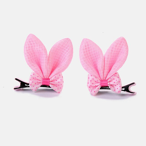2pcs/set Shiny Sequin Pretty Hair Clips For Girls Rainbow Flower Glitter Cat Ears Bunny Barrette Hair Accessories Headwear Girls
