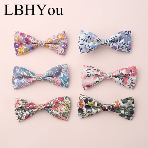 1pcs Children Girls Bows Hair Accessories School Girls Kids Fabric Cotton Flowers Print Hair Clips High Quality Hair Barrettes