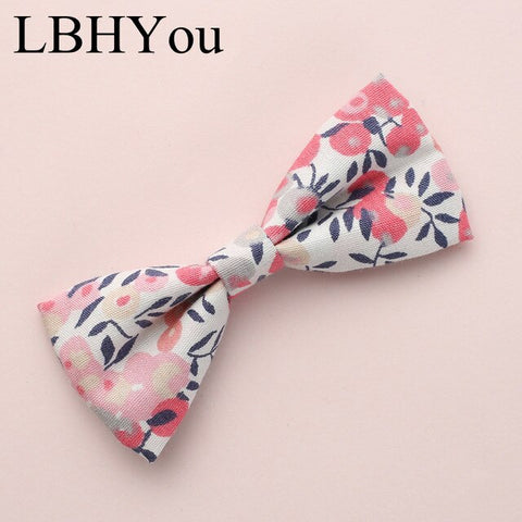 1pcs Children Girls Bows Hair Accessories School Girls Kids Fabric Cotton Flowers Print Hair Clips High Quality Hair Barrettes