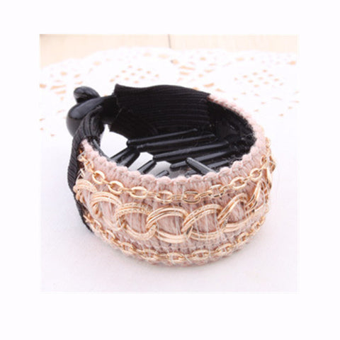 Korean Sweet Bow Hair Clip Claw Elegant Women Solid Ties Banana Hair Crab Clips Ponytail Hold Flower Girl Hair Accessories