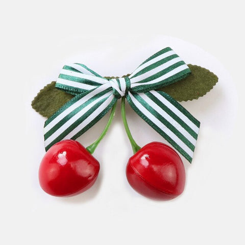 Female Baby Children Hair Accessories Three-dimensional Cherry Jewelry Hairpin Bow Princess Cute Head Flower Hair Clip Barrettes