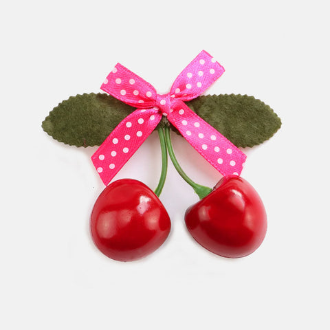 Female Baby Children Hair Accessories Three-dimensional Cherry Jewelry Hairpin Bow Princess Cute Head Flower Hair Clip Barrettes
