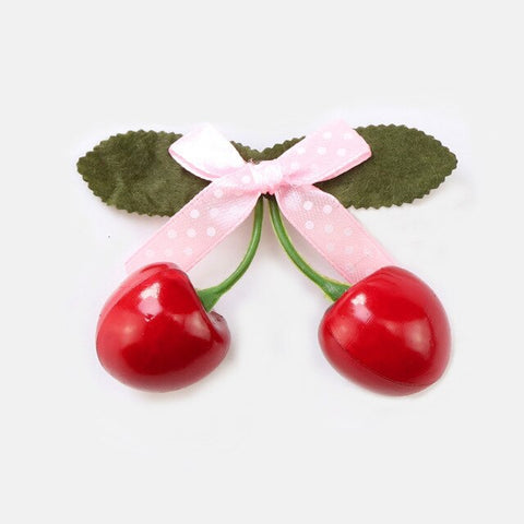 Female Baby Children Hair Accessories Three-dimensional Cherry Jewelry Hairpin Bow Princess Cute Head Flower Hair Clip Barrettes