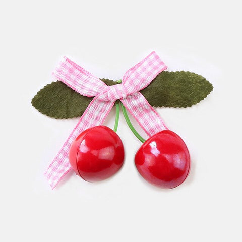 Female Baby Children Hair Accessories Three-dimensional Cherry Jewelry Hairpin Bow Princess Cute Head Flower Hair Clip Barrettes