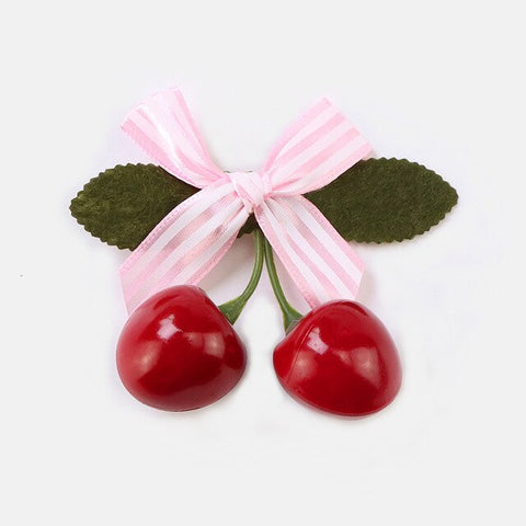 Female Baby Children Hair Accessories Three-dimensional Cherry Jewelry Hairpin Bow Princess Cute Head Flower Hair Clip Barrettes